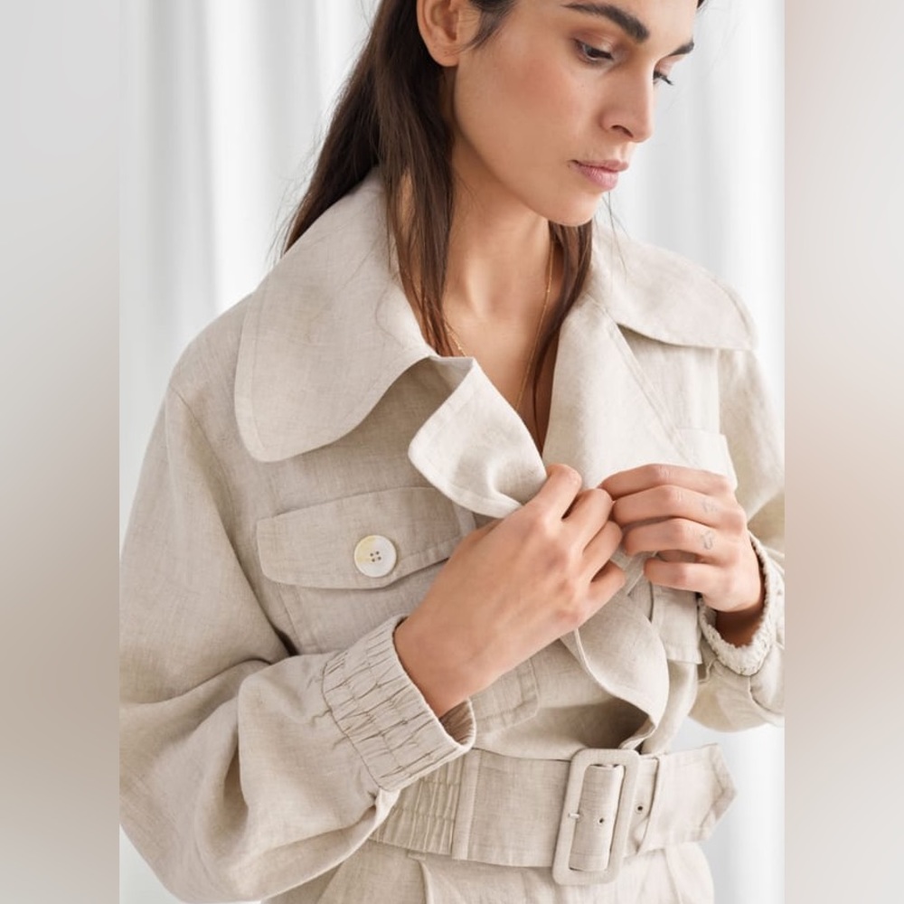 & OTHER STORIES Linen Biker Jacket